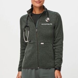 FIGS Women’s On-Shift Sweater Knit Jacket Bonsai Green Medium